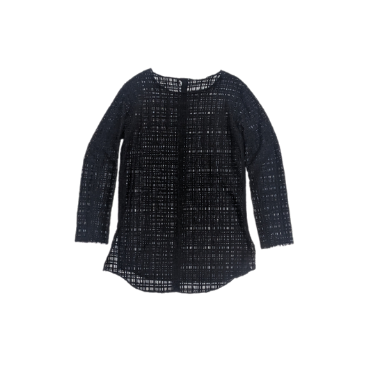 Long Sleeve in Black Sheer Check Lace